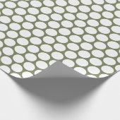 Polka Dots Sage Groen en Wit Cadeaupapier (Hoek)
