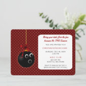 Polka Dots schattige Rode kerstviering-uitnodiging Kaart (Staand voorkant)