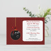Polka Dots schattige Rode kerstviering-uitnodiging Kaart (Staand voorkant)