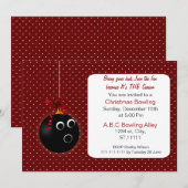 Polka Dots schattige Rode kerstviering-uitnodiging Kaart (Voorkant / Achterkant)