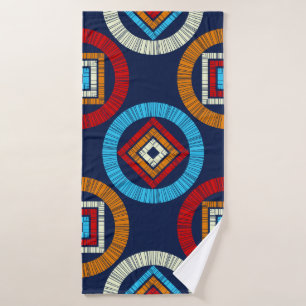 Polka dots seamless pattern. Mosaic of Ethic Figu Badhanddoek