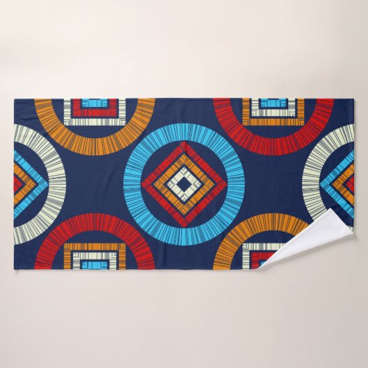 Polka dots seamless pattern. Mosaic of Ethic Figu Badhanddoek (Badhanddoek)