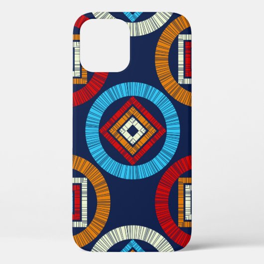 Polka dots seamless pattern. Mosaic of Ethic Figu Case-Mate iPhone Case (Achterkant)