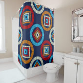 Polka dots seamless pattern. Mosaic of Ethic Figu Douchegordijn (In situ)