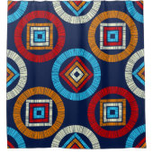 Polka dots seamless pattern. Mosaic of Ethic Figu Douchegordijn (Voorkant)