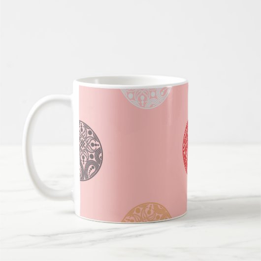 Polka dots seamless pattern. Mosaic of Ethic Figu Koffiemok (Links)