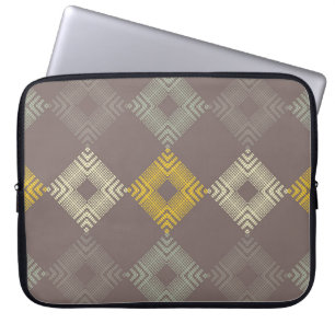 Polka dots seamless pattern. Mosaic of Ethic Figu Laptop Sleeve