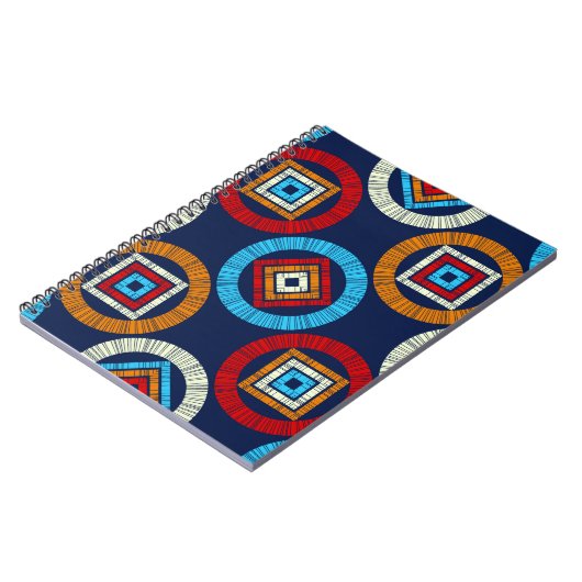 Polka dots seamless pattern. Mosaic of Ethic Figu Notitieboek (Linkerzijde)