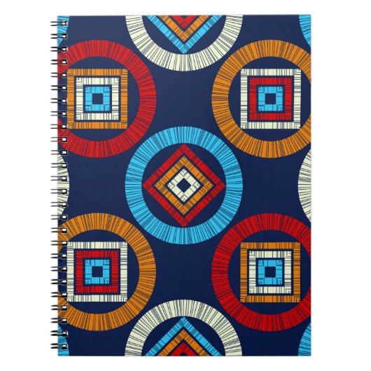 Polka dots seamless pattern. Mosaic of Ethic Figu Notitieboek (Voorkant)