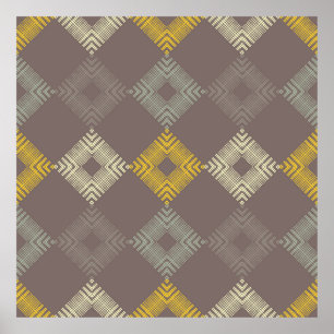 Polka dots seamless pattern. Mosaic of Ethic Figu Poster