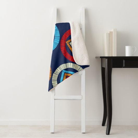 Polka dots seamless pattern. Mosaic of Ethic Figu Sherpa Deken (In situ)