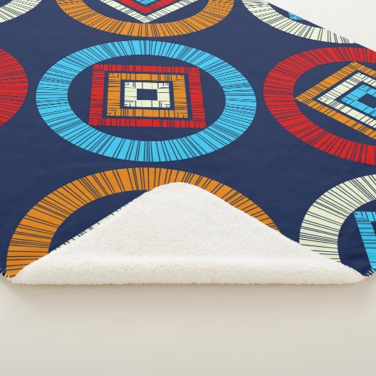 Polka dots seamless pattern. Mosaic of Ethic Figu Sherpa Deken (3/4)