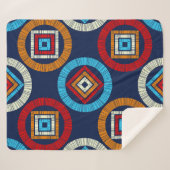 Polka dots seamless pattern. Mosaic of Ethic Figu Sherpa Deken (Voorkant (horizontaal))