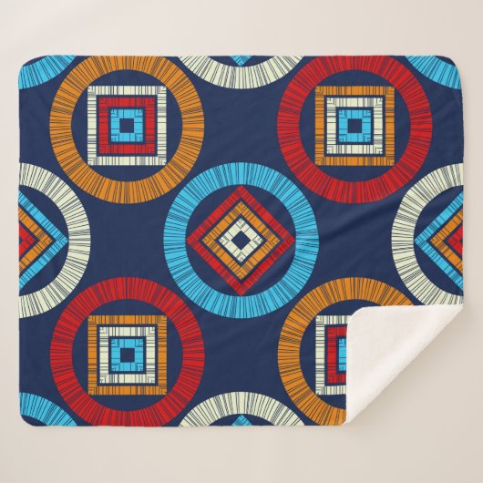 Polka dots seamless pattern. Mosaic of Ethic Figu Sherpa Deken (Voorkant (horizontaal))