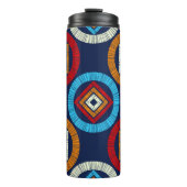 Polka dots seamless pattern. Mosaic of Ethic Figu Thermosbeker (Voorkant)