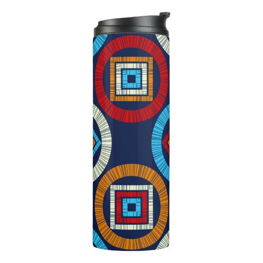 Polka dots seamless pattern. Mosaic of Ethic Figu Thermosbeker (Gedraaid links)