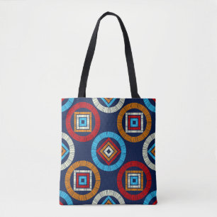 Polka dots seamless pattern. Mosaic of Ethic Figu Tote Bag
