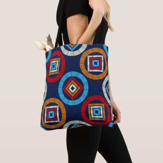 Polka dots seamless pattern. Mosaic of Ethic Figu Tote Bag (Dichtbij)