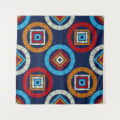 Polka dots seamless pattern. Mosaic of Ethic Figu Wandkleed (Voorkant (horizontaal))