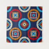 Polka dots seamless pattern. Mosaic of Ethic Figu Wandkleed (Voorkant)