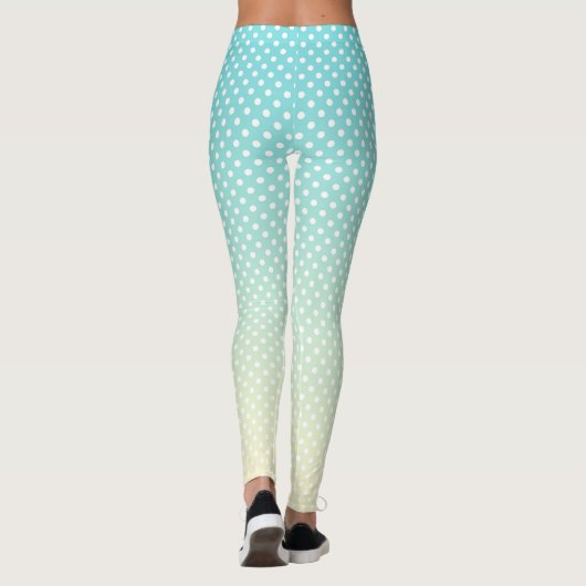 Polka Dots Sky Blue Gradient Leggings (Achterkant)