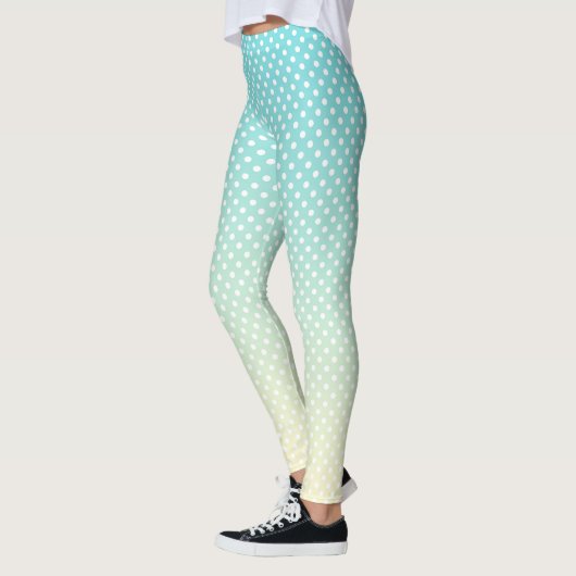Polka Dots Sky Blue Gradient Leggings (Links)