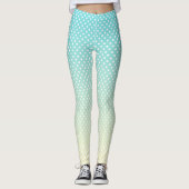 Polka Dots Sky Blue Gradient Leggings (Voorkant)