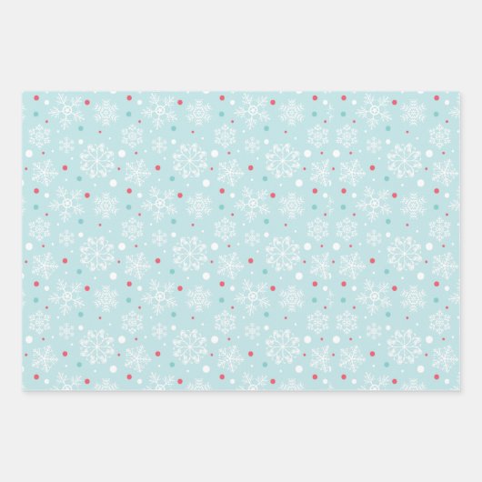 Polka Dots & Snowflakes Inpakpapier Vel (Voorkant 3)