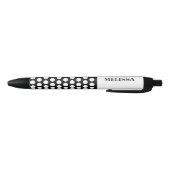Polka Dots Spots Cute Black White Monogram Zwarte Inkt Pen (Bodem)