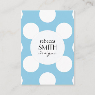 Polka Dots, Spots (gebotteld patroon) - Blue White Visitekaartje