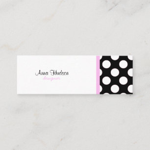 Polka Dots, Spots (gebotteld patroon) - White Blac Mini Visitekaartje