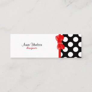 Polka Dots, Spots (gebotteld patroon) - White Blac Mini Visitekaartje