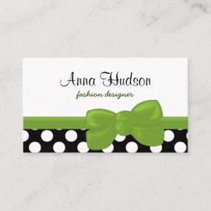 Polka Dots, Spots (gebotteld patroon) - White Blac Visitekaartje
