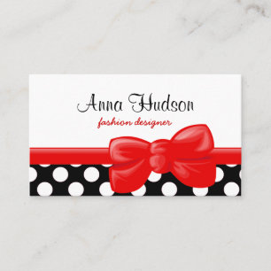 Polka Dots, Spots (gebotteld patroon) - White Blac Visitekaartje