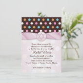 Polka dots, ster van David Bat Mitzvah Uitnodiging (Staand voorkant)