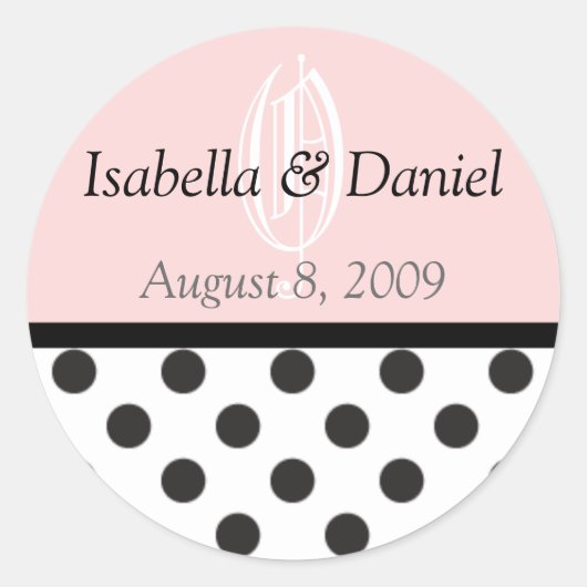 Polka Dots Stickers Monograms Gifts Seals (Voorkant)