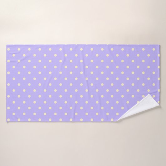 Polka dots & stippen lavender en geel badhanddoek (Badhanddoek)