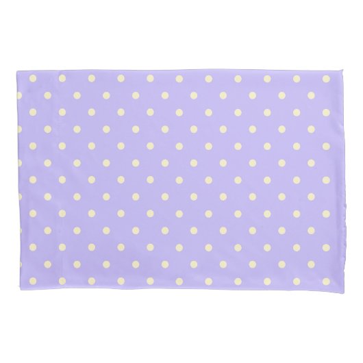 Polka dots & stippen lavender en geel kussensloop (Voorkant)