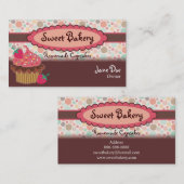 Polka Dots Strawberry Cupcake Visitekaartjes (Voorkant / Achterkant)