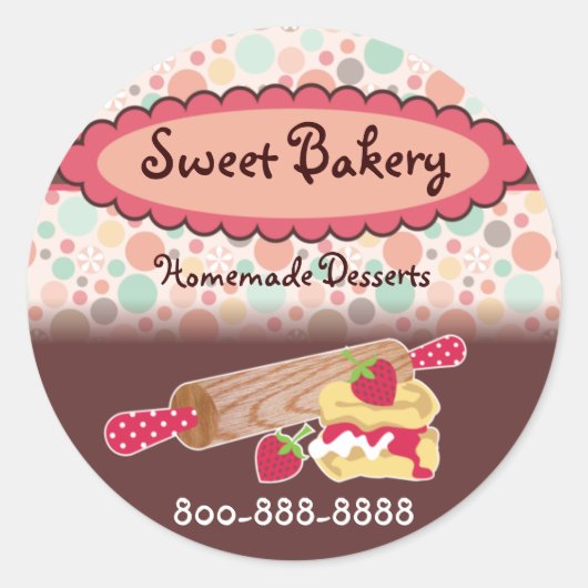 Polka Dots Strawberry Scone Stickers (Voorkant)