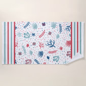 Polka Dots, Strepen, Vis en Koraal Strandlaken (Voorkant)