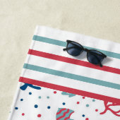 Polka Dots, Strepen, Vis en Koraal Strandlaken (In situ)