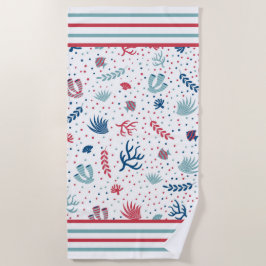 Polka Dots, Strepen, Vis en Koraal Strandlaken