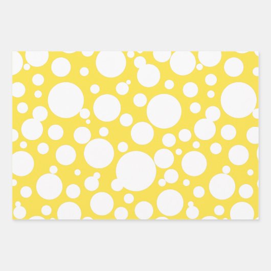 Polka Dots stripe patroongeel-zilver-gouden Inpakpapier Vel (Voorkant 2)