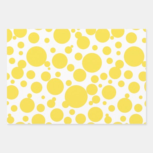Polka Dots stripe patroongeel-zilver-gouden Inpakpapier Vel (Voorkant)