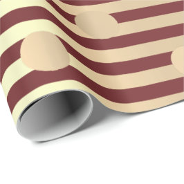 Polka Dots Stripes Champagne Goud Bourgogne Maroon Cadeaupapier