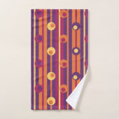 Polka Dots & Stripes, Paars, Oranje, Fuchsia Bad Handdoek (Handdoek)
