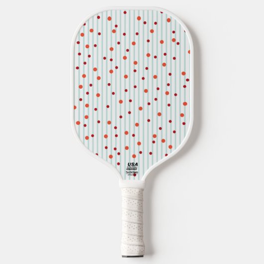Polka Dots & Stripes Pickleball Paddle Sjabloon (Voorkant)