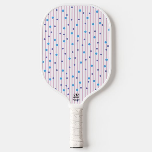 Polka Dots & Stripes Pickleball Paddle Sjabloon (Voorkant)