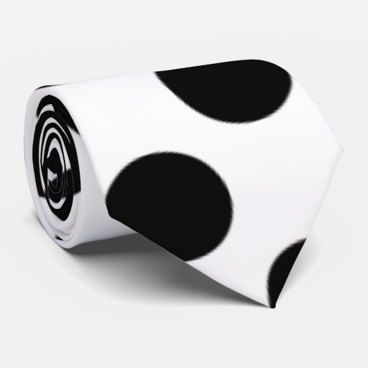 POLKA DOTS STROPDAS - ZWARTE EN WITTE (Opgerold)